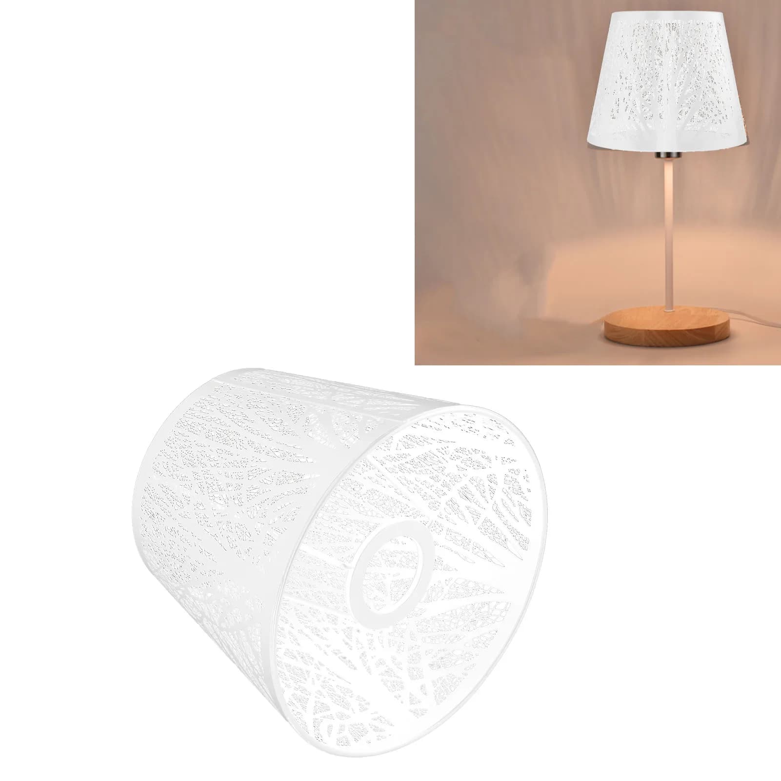 Abat-jour en fer forgé sculpté en forme d'arbre de forêt E27 E26, Mini abat-jour pour lampe de Table
