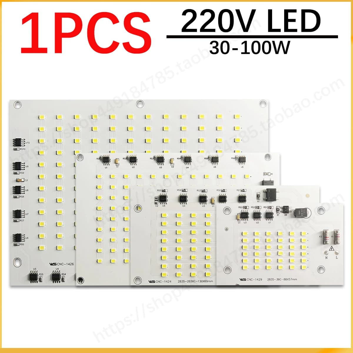 Réparation de projecteur LED PCB plaque 30W 50W 70W 100W AC220V SMD2835 panneau de Source de lumière