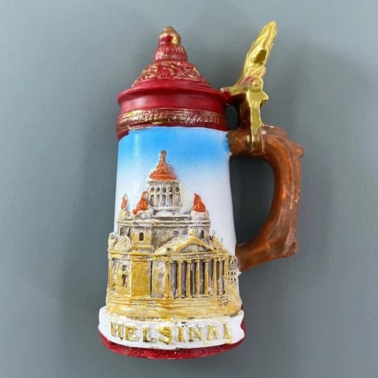 Finlande, Helsinki, théière classique, stéréoscopique 3D, souvenirs touristiques, peinture en résine