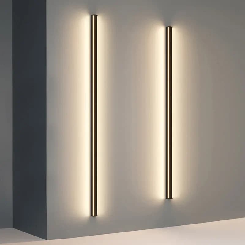 Moderne longue ligne mur LED lampe noir applique murale lampe minimaliste salon TV appliques chambre