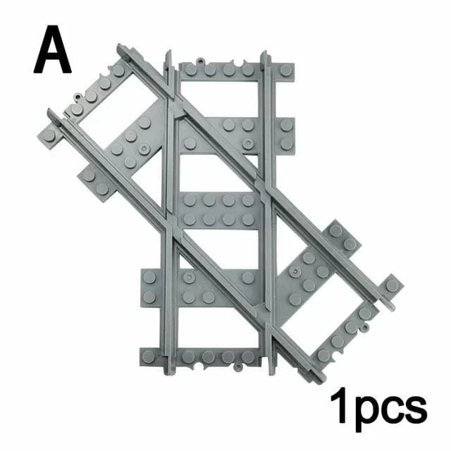 MOC City Train pistes interrupteur de croisement Flexible bifurcé rembourrage droit courbé chemin de