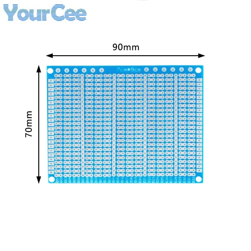 Carte d'expérimentation universelle, PCB simple face 10x15CM, espacement 2.54MM 5.08mm, 7x9CM, en fi
