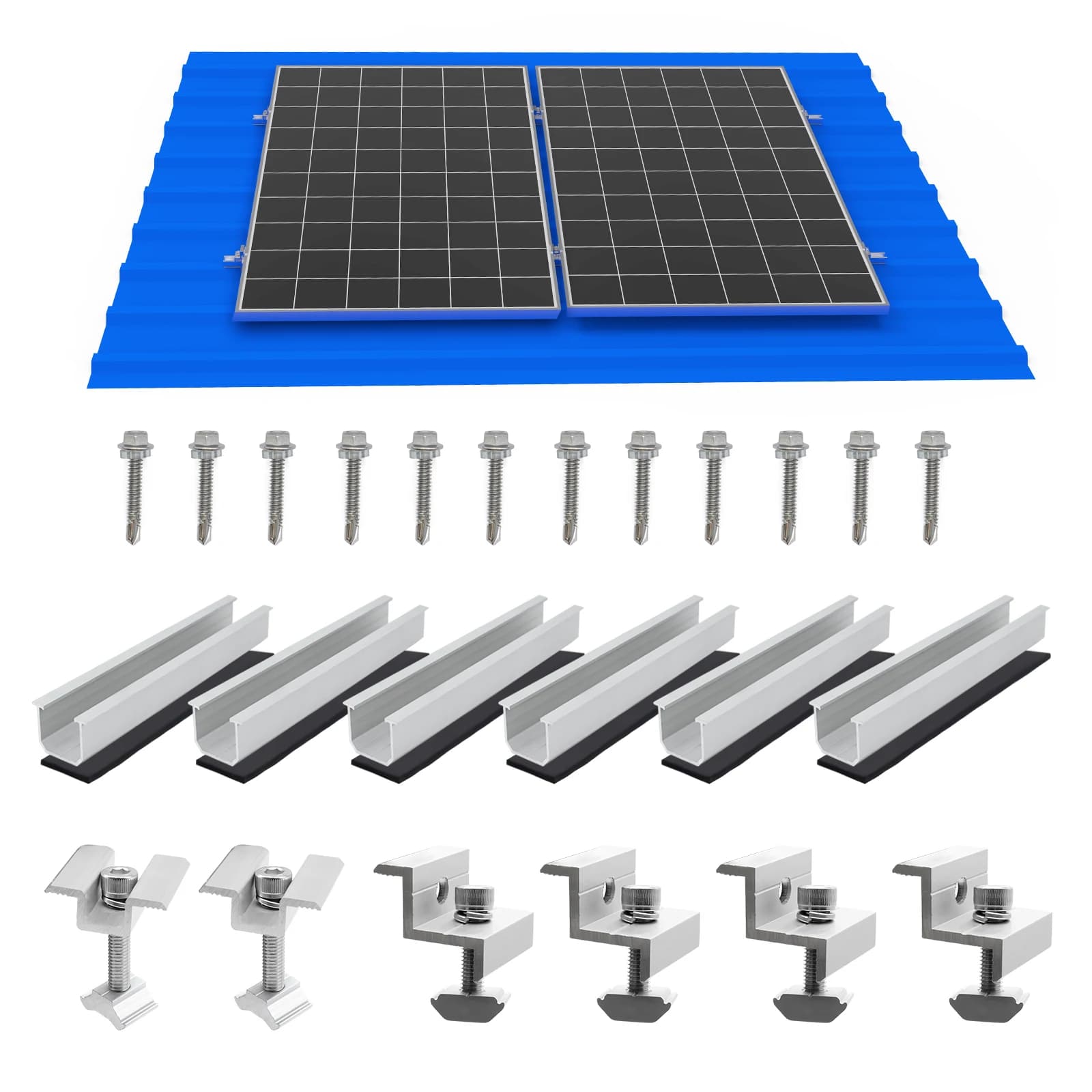 Kit de montage de panneaux solaires, cadre photovoltaïque réglable de 30-35 mm pour panneaux 4/5/6 a