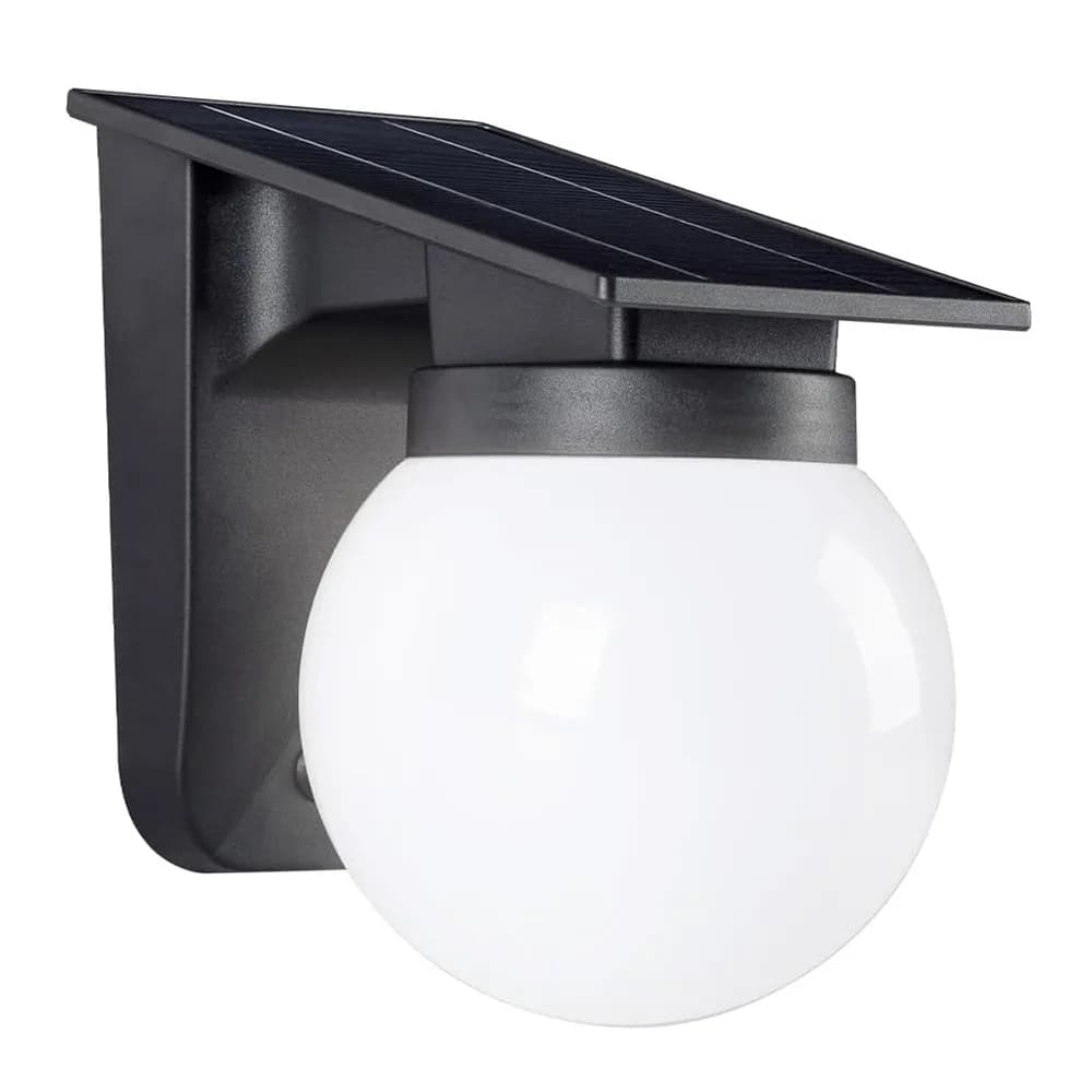 Lampe solaire murale à allumage/extinction automatique, IP65, étanche, à induction solaire, sphère d