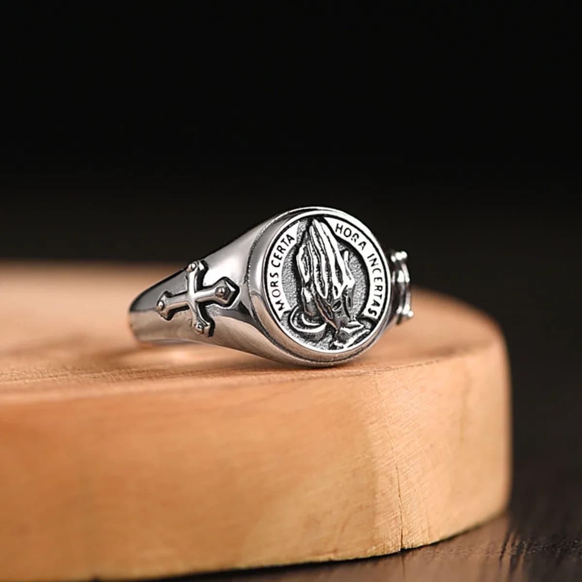 Anneaux réglables pour mains de prière, bijoux de style punk foncé en acier inoxydable pour femmes e