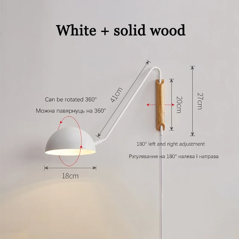 ScandinFrancesco-Applique Murale de oral et Minimaliste en Fer, Bras Pivotant Rotatif, Décor de Mais