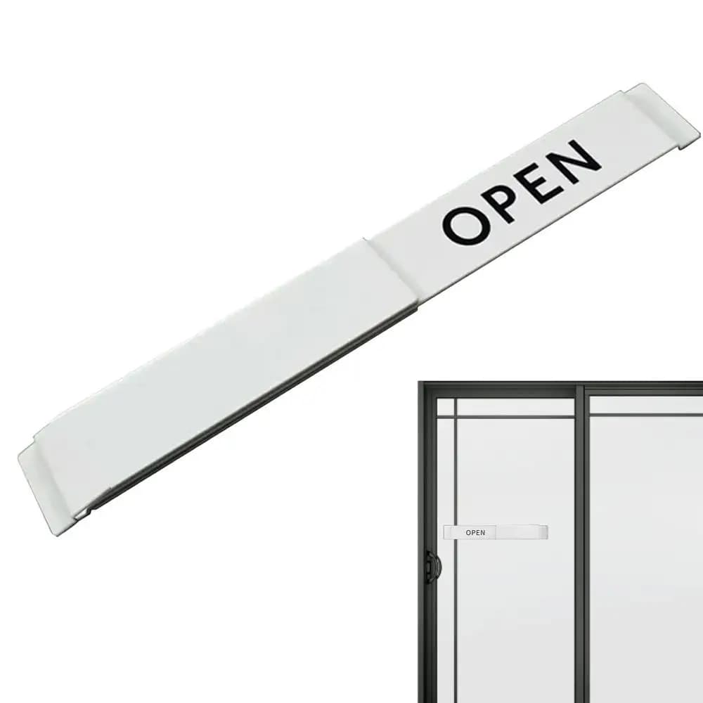 Indicateur de porte marketde confidentialité, ouvert et fermé, affichage de texte clair, curseur de 