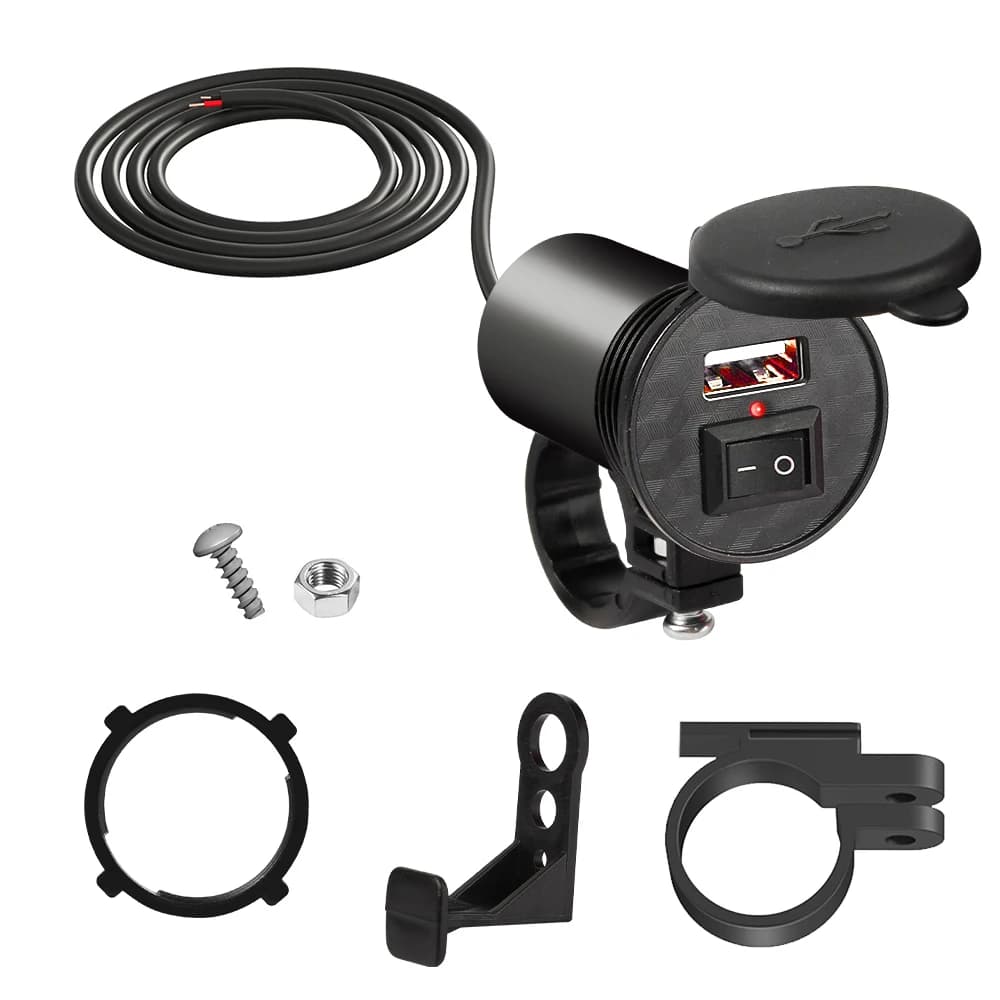 Chargeur de moto USB, prises de bord, adaptateurs étanches avec interrupteur, Charge rapide 12/24V, 
