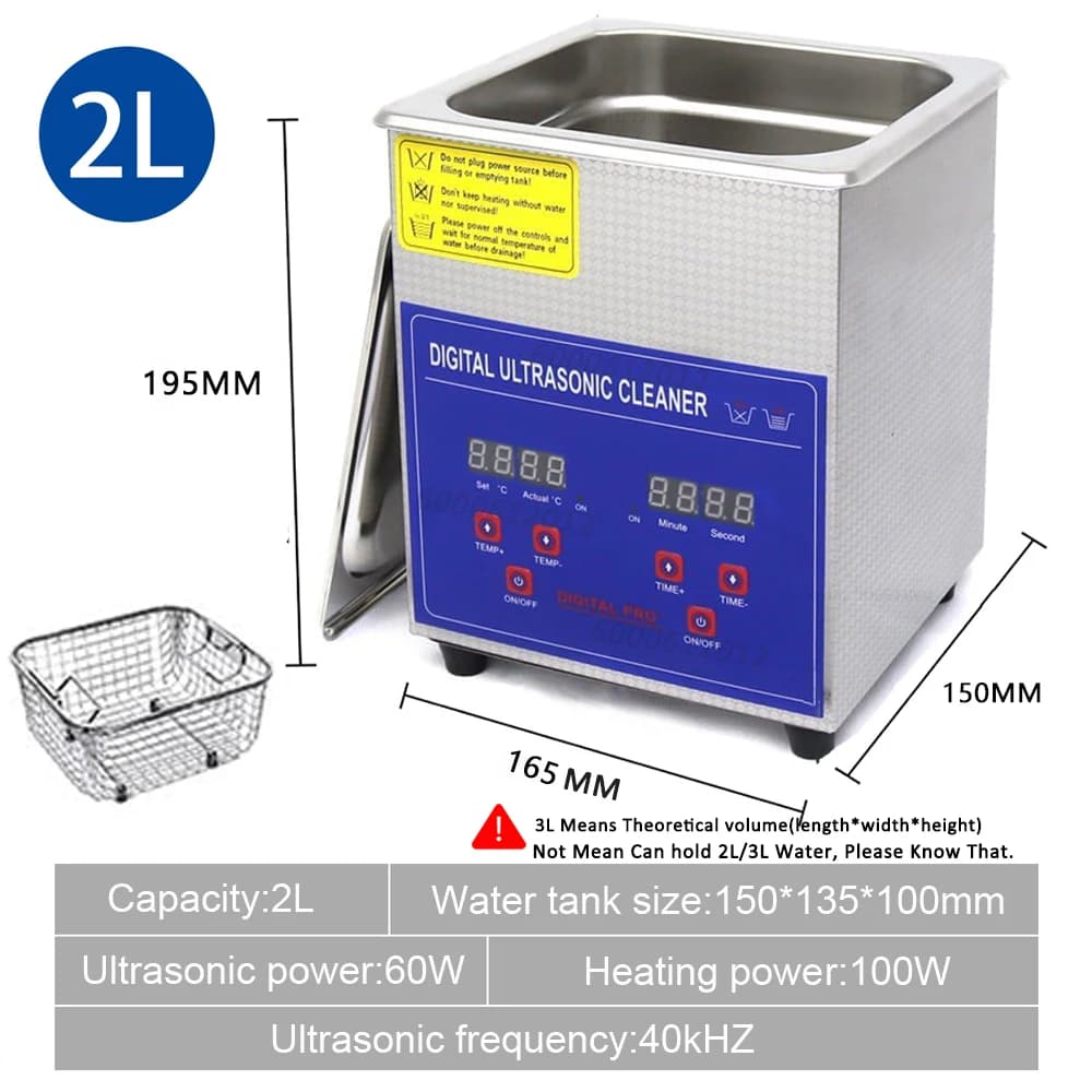 Nettoyeur ultrasonique 3L 6L 10L 2L, Machine à laver à ultrasons, bain de lavage chauffé, nettoyeur 