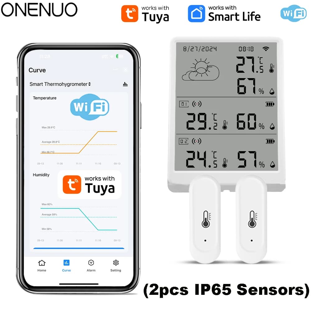 Nouvelle Station Météo WiFi Tuya avec Thermohygromètre et 2/4/6/8/10 Capteurs Extérieurs Étanche IP6