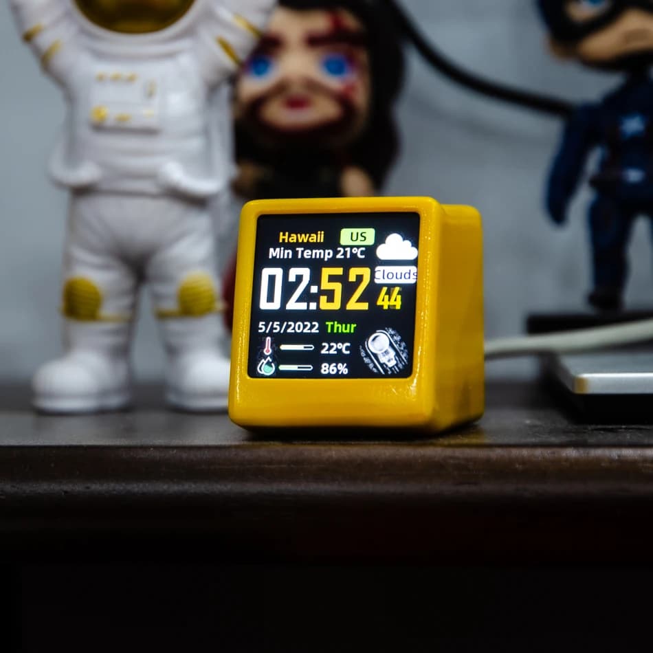 Station météo intelligente de bureau LED LCD, horloge numérique WiFi, capteur électronique, hygromèt
