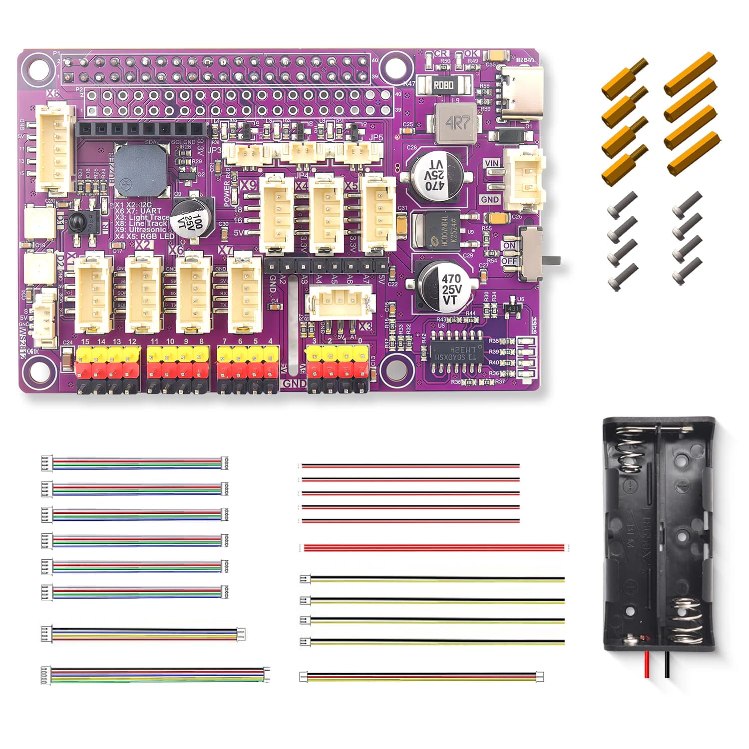 Adeept Robot HAT pour Raspberry Pi, carte d'extension pour Raspberry Pi 5/4B/3B/3B +, pilote de voit
