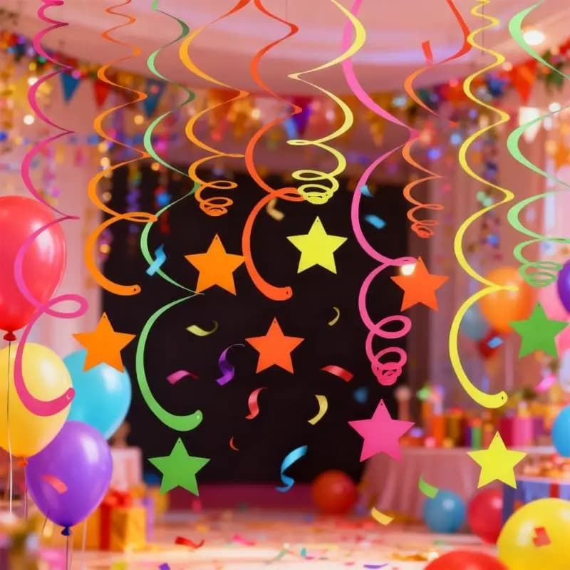 Décorations plafond en forme d'étoile fluorescente, ornement suspendu pour salle classe, décoration 