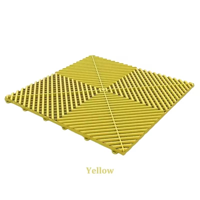 Carrelage de sol de Garage antidérapant modulaire rigide, Drainage de lavage de voiture en plastique
