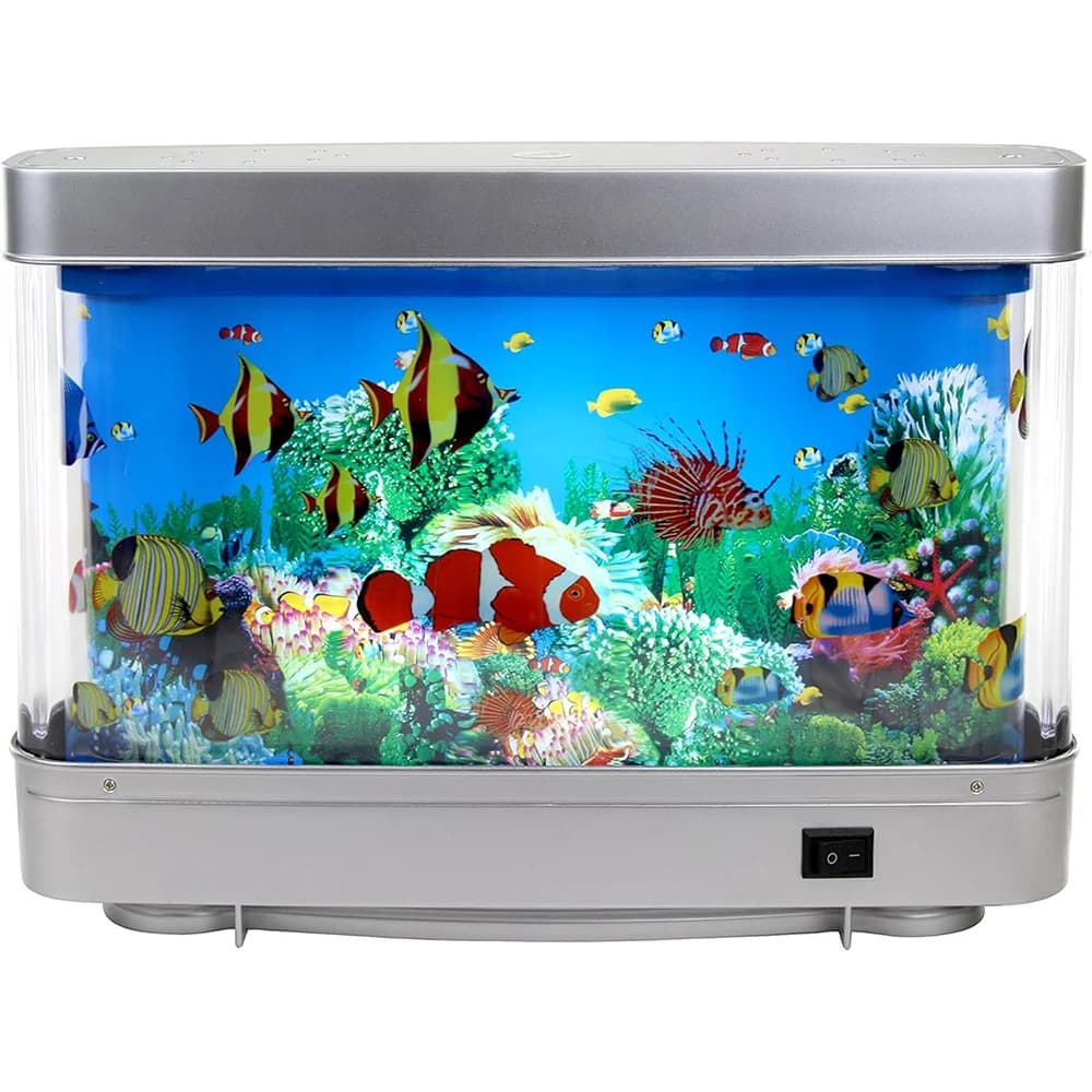 Veilleuse poisson tropical pour enfants, décor d'aquarium Él, océan virtuel en mouvement, lampes pré