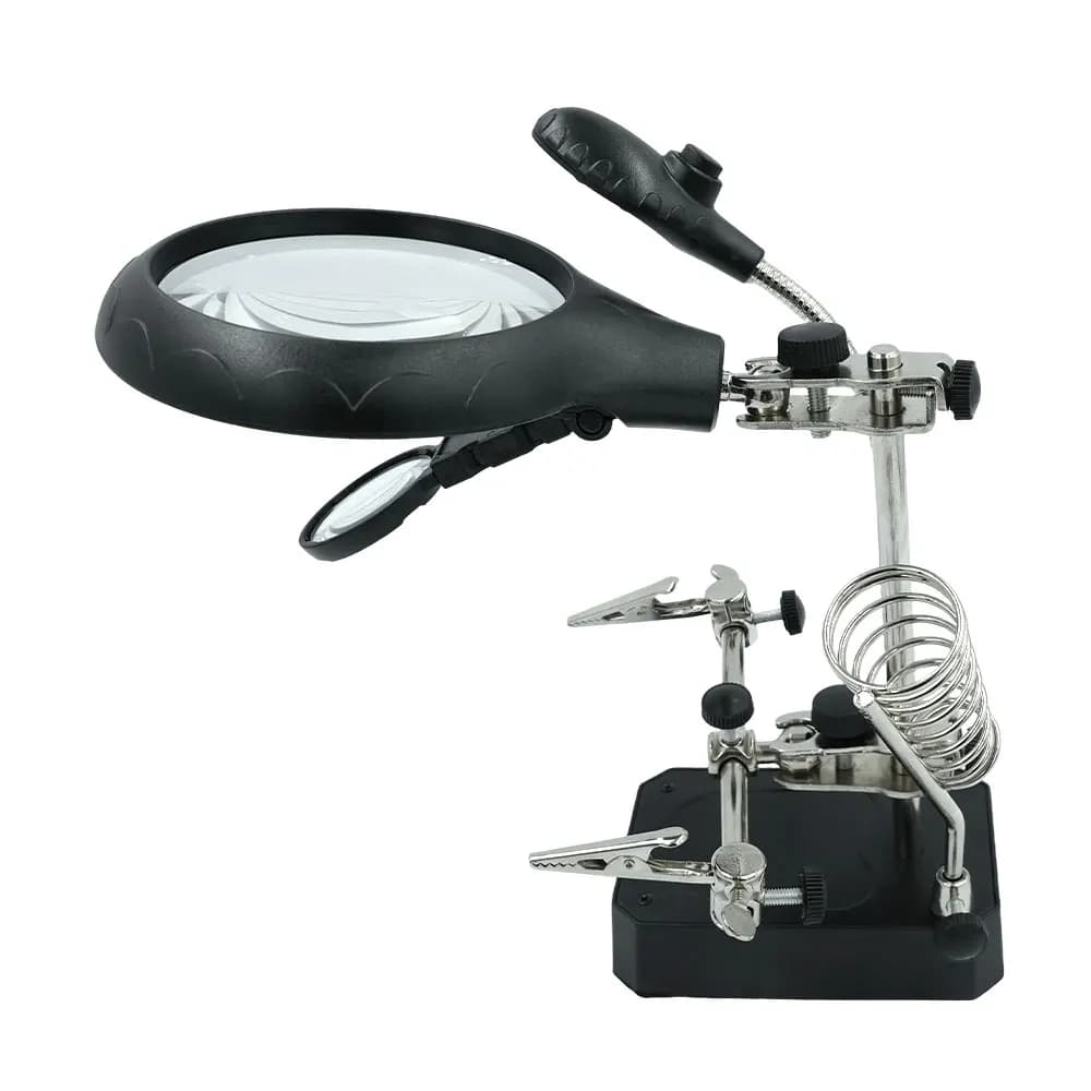Loupe de bureau avec lampe de travail pour réparation de circuits imprimés, table de soudure et supp