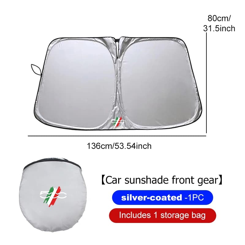 Pare-soleil pour pare-brise de voiture Fiat, accessoires automobiles FR Abarth 500 500C 500S 500X Pu