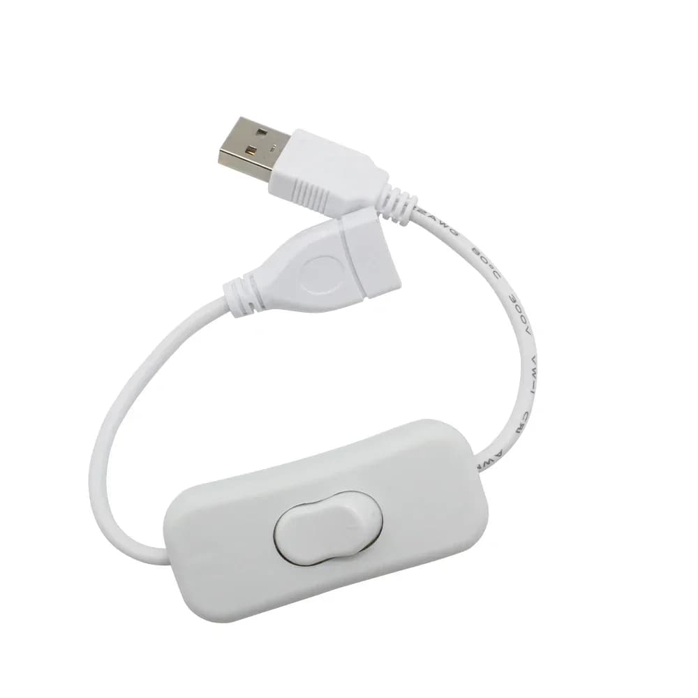 Câble USB pour interrupteur d'extension étendu DC 30CM, avec bouton de commutation, cordon d'aliment