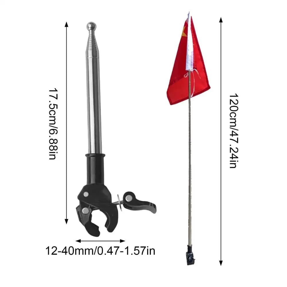 Mât de drapeau télescopique de 1.2M, poteau Portable en acier inoxydable, mât de drapeau ondulé, sup