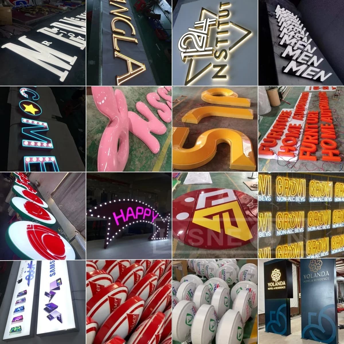 Lettres lumineuses personnalisées pour enseignes commerciales, lettres LED pour affiches murales, lo
