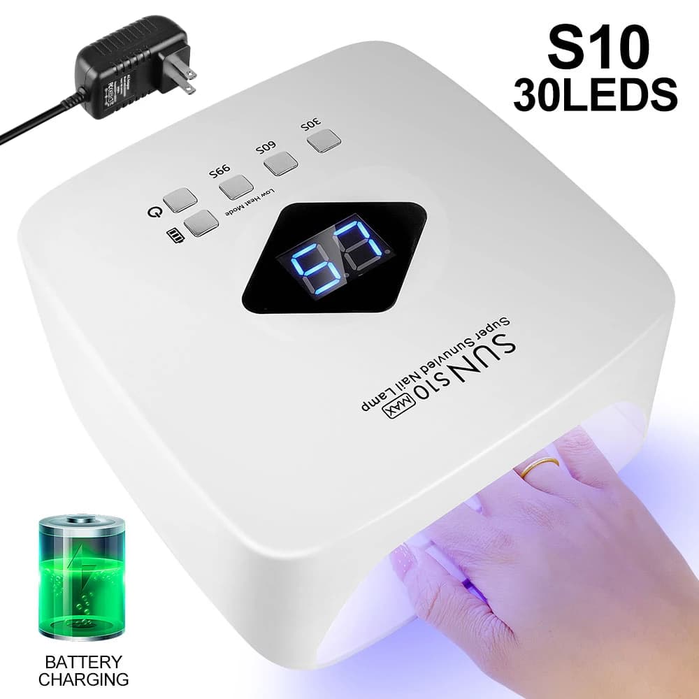 Lampe à ongles UV professionnelle à 30 LED, Rechargeable, polie sur Gel UV, avec capteur automatique