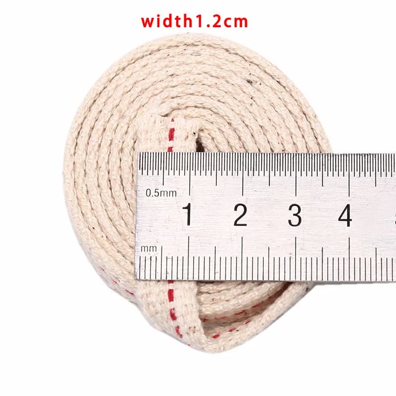 Mèche de lampe en coton tressé, 1cm/1.2cm/1.5cm/2.5cm, mèche plate pour lampe à huile en coton, long