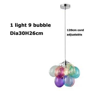 Lustre suspendu coloré de designer, luminaire à bulles, lampe à suspension en verre pour salon, cham