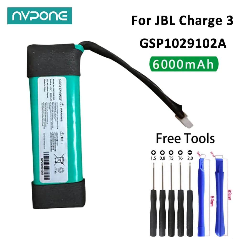 Géventuelles 102910Pipeline-Batterie pour JBL Charge 3, 3.7V, 6500mAh, Batterie BatBR pour JBL Speak