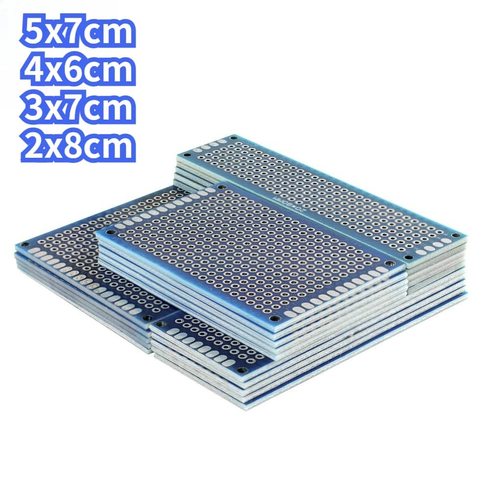 20 pièces Kit PCB carte Prototype platine de prototypage Double face cartes de Circuit bleu 2x8 3x7 