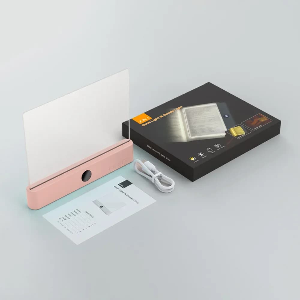 Lampe de lecture LED à panneau plat, vision nocturne, protection des yeux, charge USB, lampe de lect