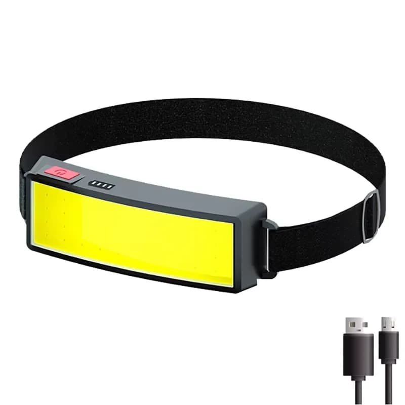 Lampe frontale LED Portable COB, lampe frontale d'extérieur, batterie intégrée, Rechargeable par USB