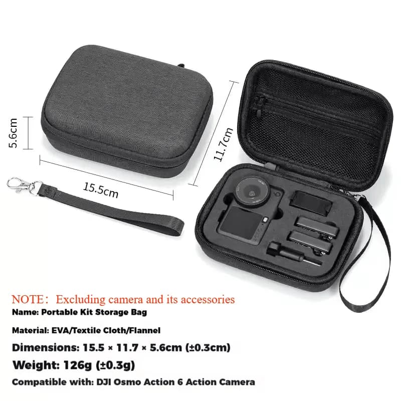 Kit d'accessoires pour DJI Osmo Action 6 : Film protecteur d'écran, coque en silicone, adaptateur ma