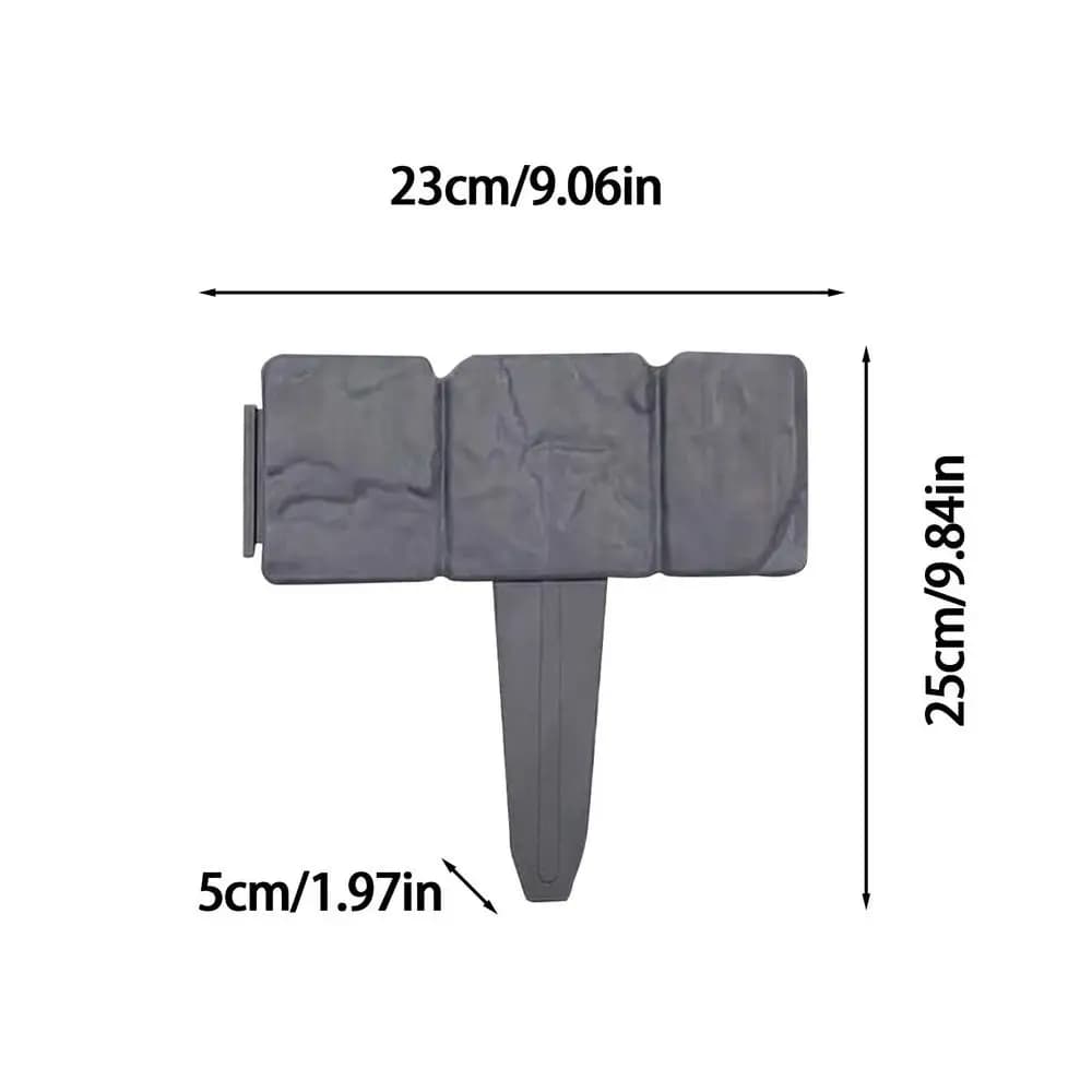 1PC Panneau de bordure de jardin en plastique imitation pierre, clôture de patio extérieure, barrièr