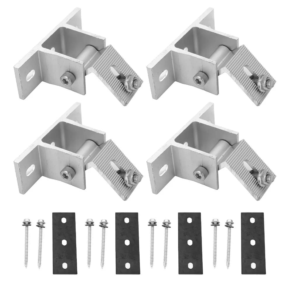 Support de montage de panneau solaire à angle réglable, 4 pièces, base de support en alliage d'alumi