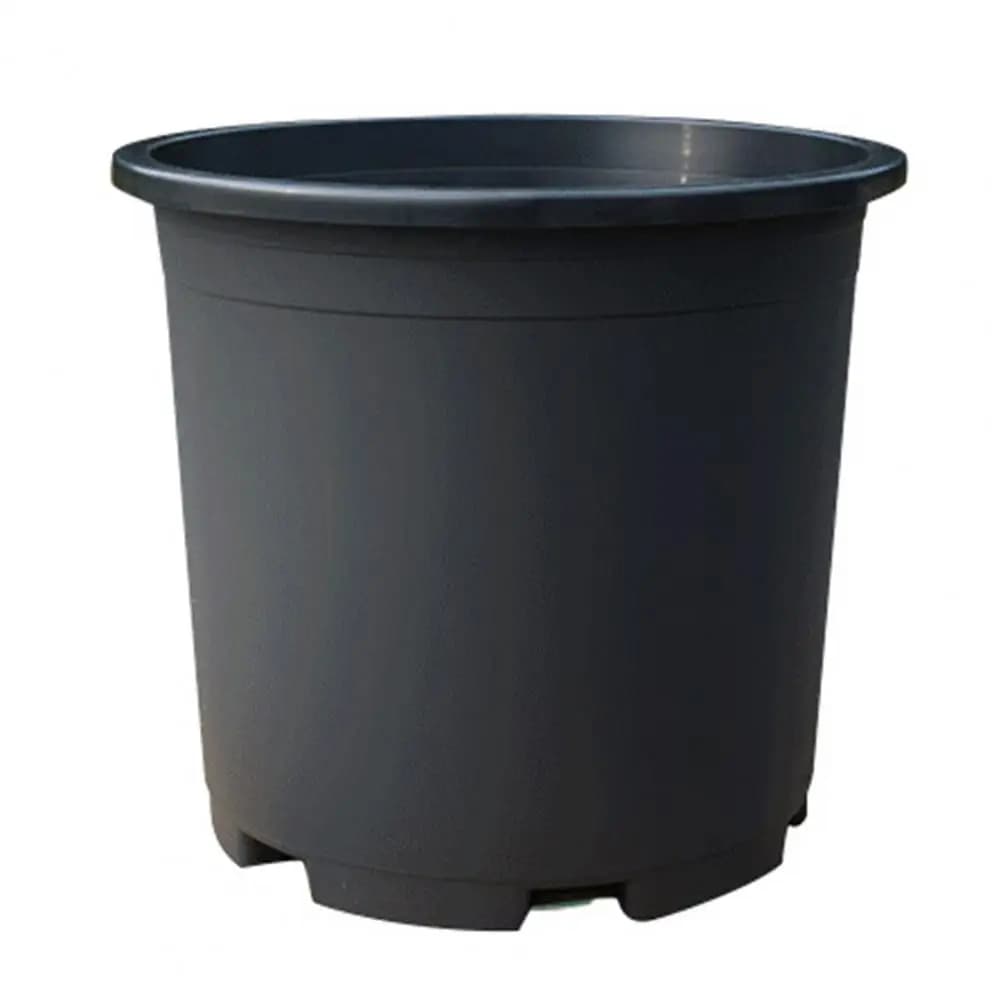 Pot de fleurs d'intérieur en plastique noir avec trous de drainage, rebord renforcé, conteneur de pé