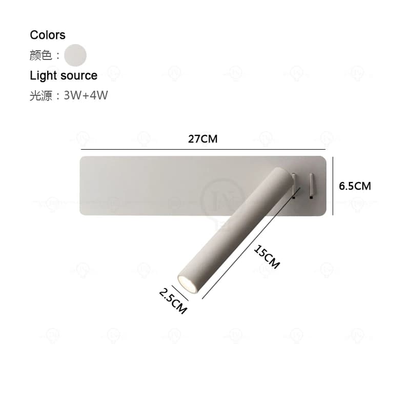 Applique de chevet nordique blanche LED chambre lecture applique étude avec interrupteur angle régla