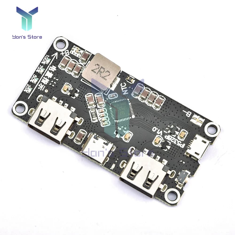 IP5328P double USB 18650 chargeur de batterie trésor tpye-c 3.7V à 5V 9V 12V Step UP chargeur rapide