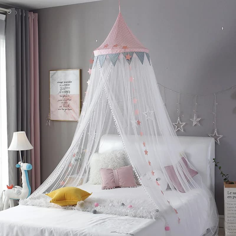 Moustiquaire ronde pour chambre de bébé, rideau de lit pour enfant, accessoires de décoration de cha