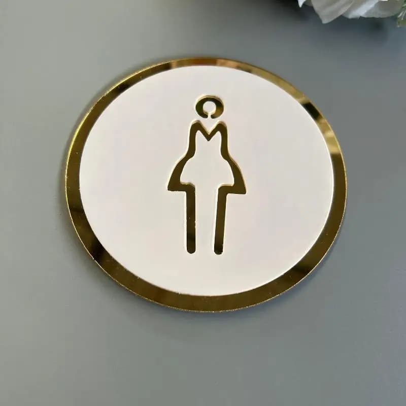 Panneau WC 3D Autocollant Mural Imperméable en Acrylique pour Hommes et Femmes, Idéal pour Salle de 