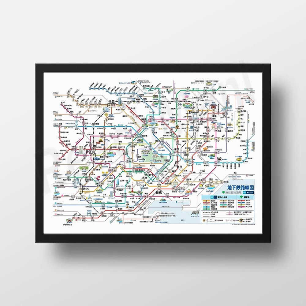 Carte du métro de Séoul, carte du système de métro, carte du métro, affiche de voyage, Japon, Albera