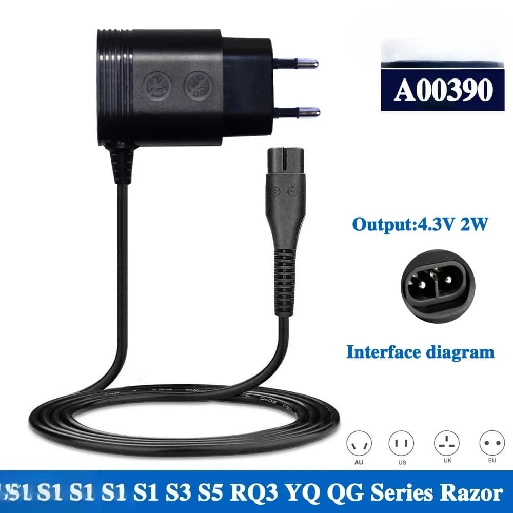 Adaptateur de cordon d'alimentation pour chargeur A00390, prise US EU, OneBlade QP2520 QP2521 QP2523