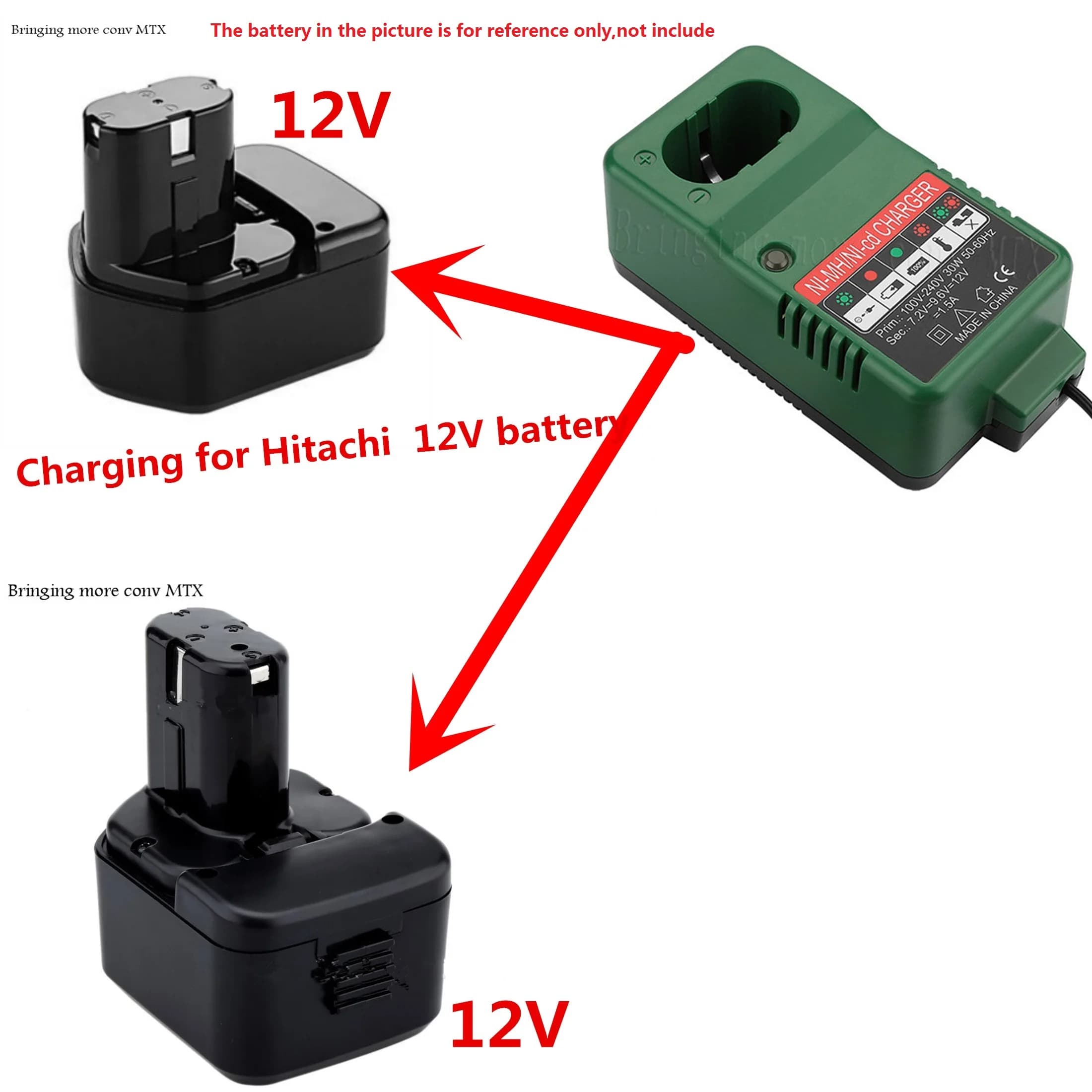 NOUVEAU chargeur de batterie NI-CD NI-MH pour batterie Hitachi 12V EB1214S EB1220BL EB1212S EB1222HL