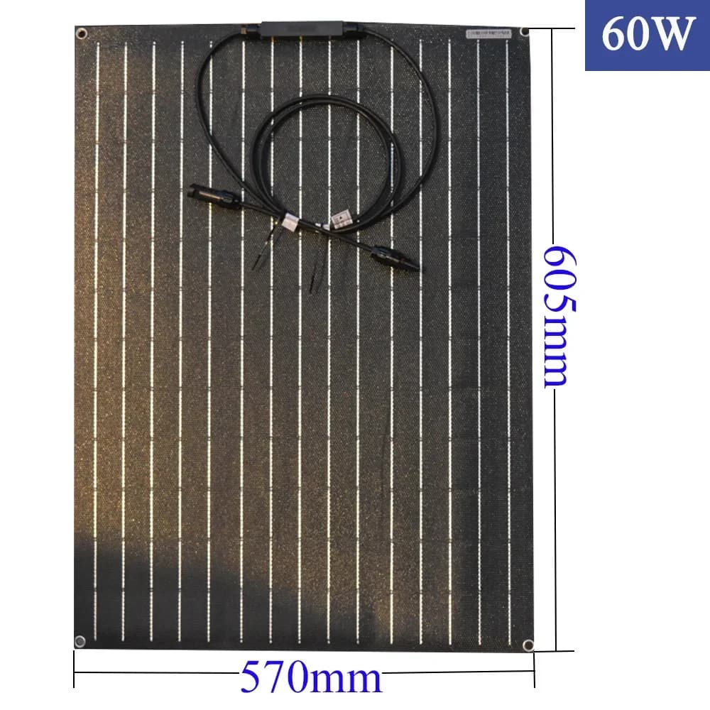Panneau solaire Flexible 60W 120w 18V 60W ETFE pour système de Charge de batterie 12V, cellule solai