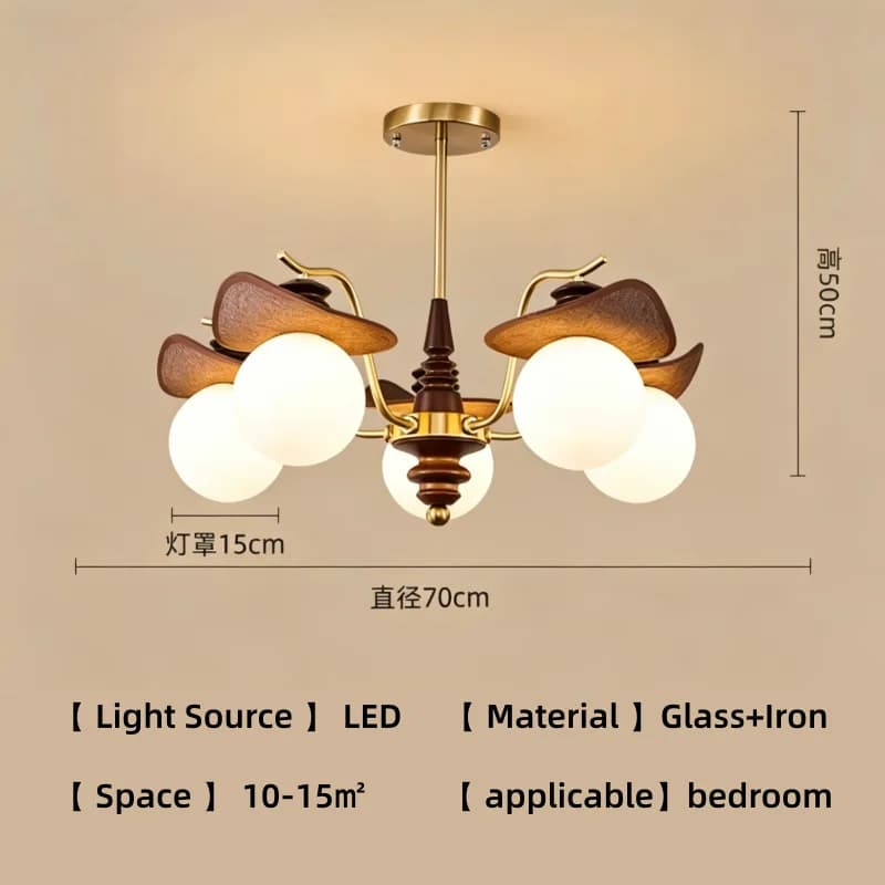 Lampe de salon, luminaire suspendu Magic Bean, style antique français, rétro, ambiance haut de gamme