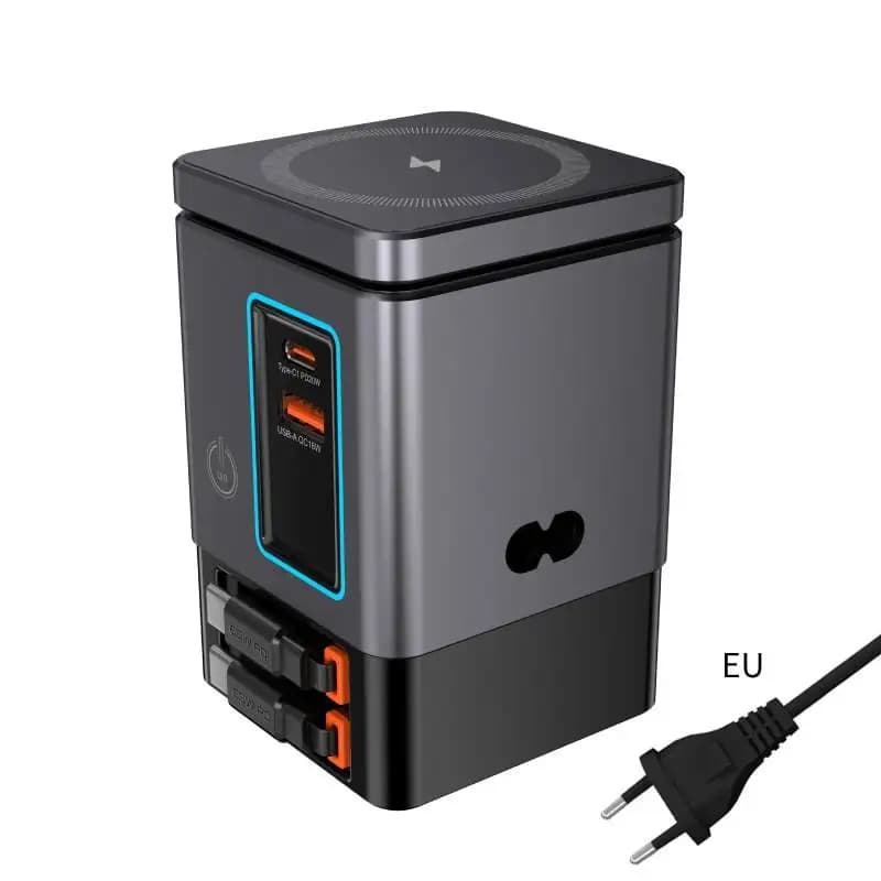 Station de recharge 6 en 1 avec câble USB-C rétractable, tour combinée d'alimentation 105W pour plus