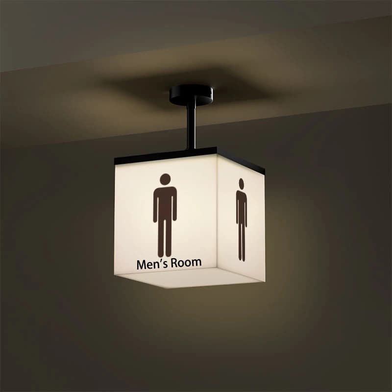 Panneau de toilette LED suspendu personnalisé, boîte à lumière directionnelle éclairée pour salle de