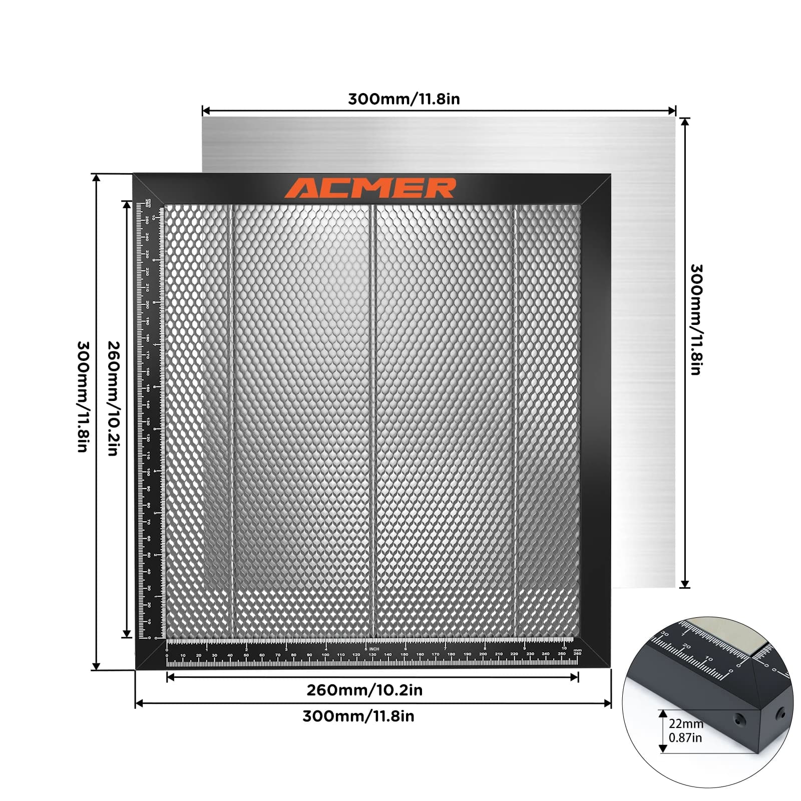 Acmer Laser gravure nid d'abeille 300*300 Table d'autting panneau découpe Laser 400*400 nid d'abeill