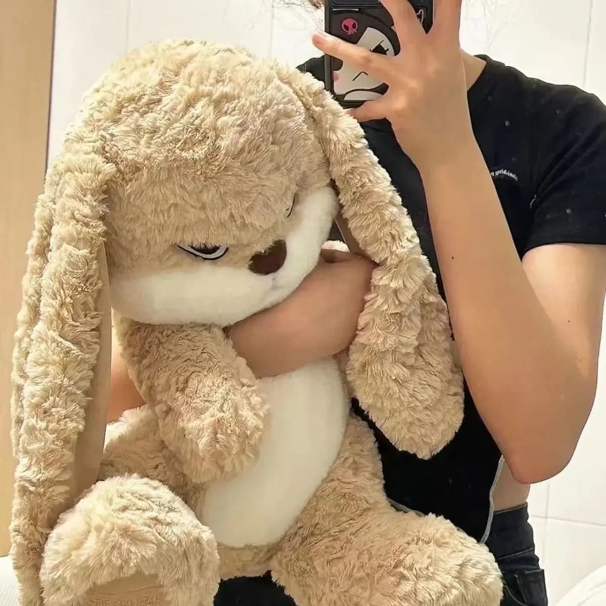 Lapin en peluche à longues oreilles pour enfants, lapin en colère, animaux en peluche, doux, mignon,