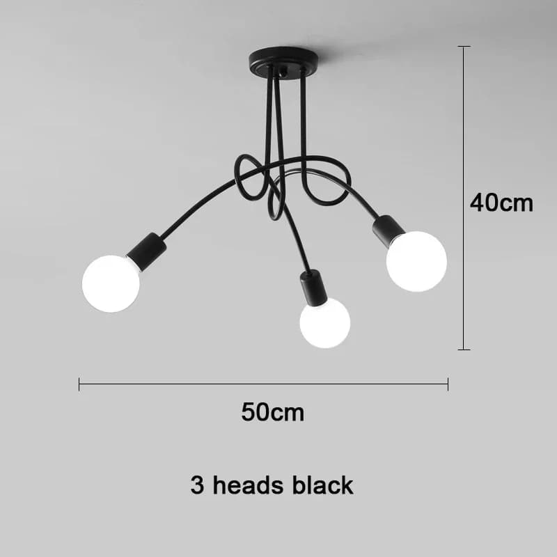 Plafonnier en fer forgé au design rétro moderne, design nordique simple et créatif, idéal pour une c