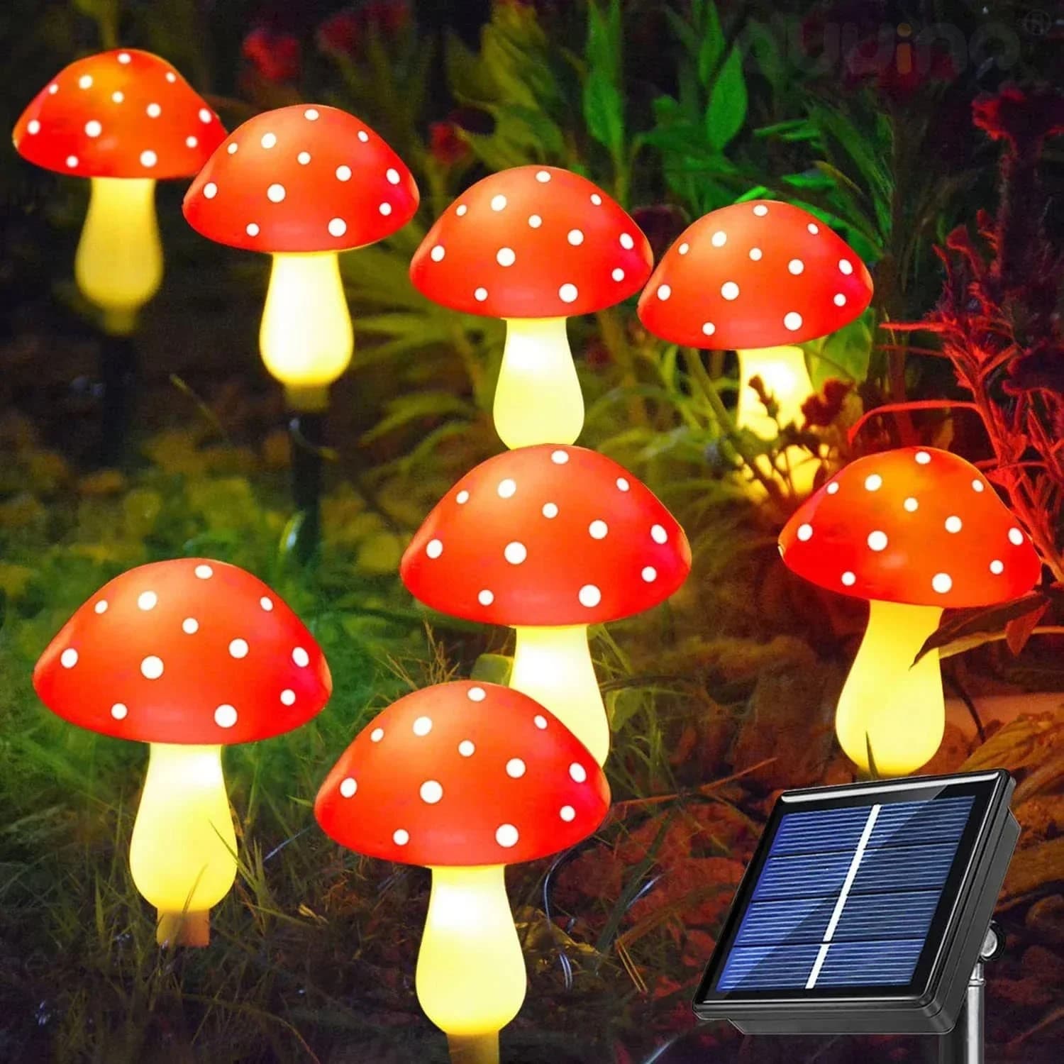 8/12/20LEDS solaire champignon fée lumière jardin décor extérieur étanche lampe de nuit cour pour no